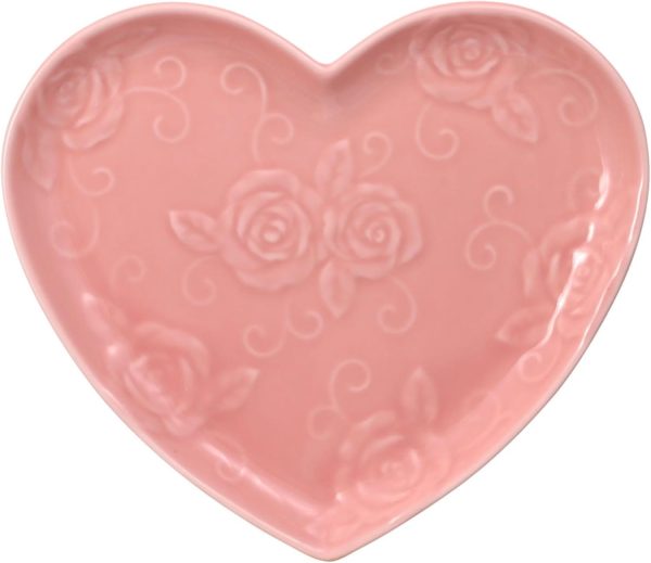 Tearose Heart Salad Dessert Plate, 9" Pink