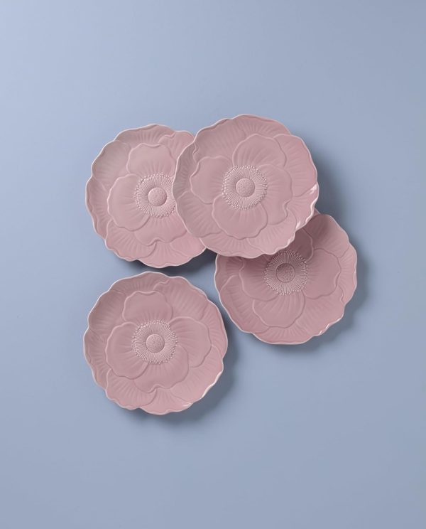 Butterfly Meadow Floral Accent Plates, Pink, Set of 4 - Image 2